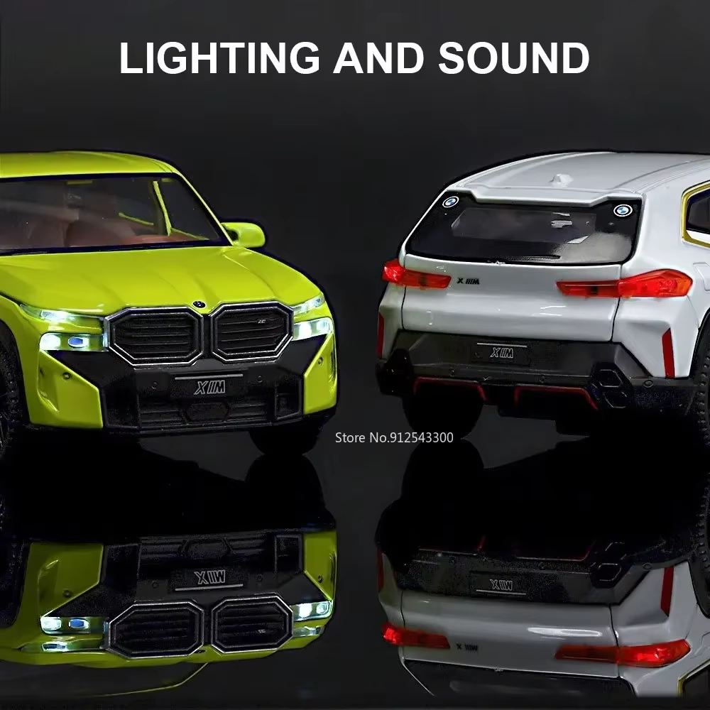 1:32 Scale Bmw Xm Alloy Diecast Car Model Toys 6 Doors Opened Suv Vehicle Models Pull Back Sound Light Collection Kids Gifts