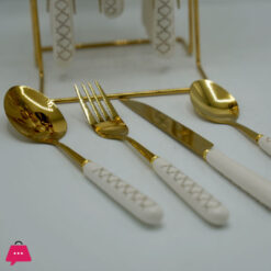 24 Pcs Marble Cutlery Set With Stand