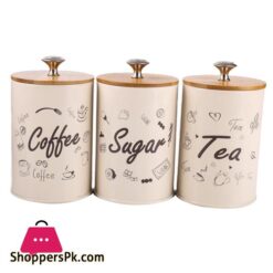 3-Piece Vintage Retro Metal Containers With Lids Coffee Tea Sugar Set Bamboo Top Sealed Cans Box 9 3-Piece Vintage Retro Metal Containers With Lids Coffee Tea Sugar Set Bamboo Top Sealed Cans Box