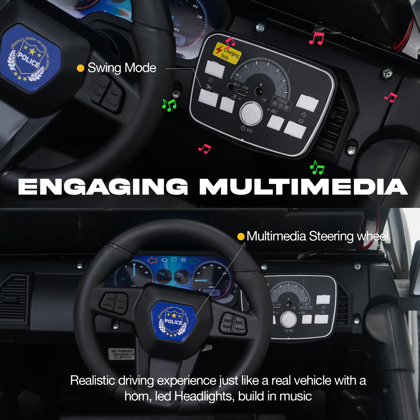 4X4 Electric Jeep For Kids – Battery Operated Ride-On Car With Rgb Lights &Amp; Music