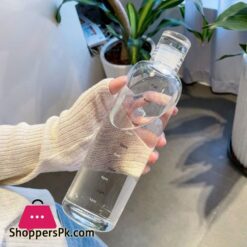 750Ml Pc Plastic Water Bottle With Time Marker Creative Large Capacity Leakproof Drink Bottle Drop Resistant Sport Water Bottles