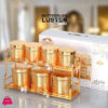 7-Piece Gold-Plated Stainless Steel Spice Box Set With Stand