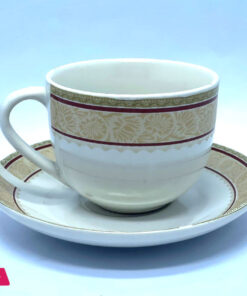 Bone Cup &Amp; Saucer Set Of 6 Pieces 11 Bone Cup &Amp; Saucer Set Of 6 Pieces - Image 2