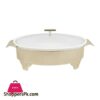 Brilliant 145 Oval Casserole Serving Dish With Candle Standrack Buffet Food Warmer Br0008
