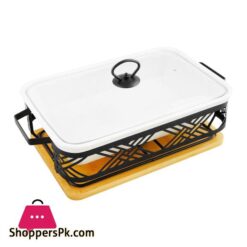 Brilliant 135 Rectangular Casserole Serving Dish With Candle StandRack Buffet Food Warmer BR1122