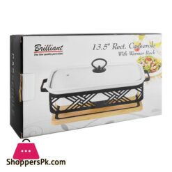 Brilliant 135 Rectangular Casserole Serving Dish With Candle Standrack Buffet Food Warmer Br1122