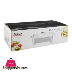 Brilliant 135 Rectangular Casserole Serving Dish With Candle Standrack Buffet Food Warmer Br0006