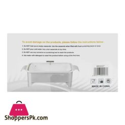 Brilliant 15 Rectangular Casserole Serving Dish With Candle Standrack Buffet Food Warmer Br0007