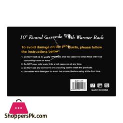 Brilliant 10 Round Casserole Serving Food Warmer Dish With Candle Stand Rack Br1127