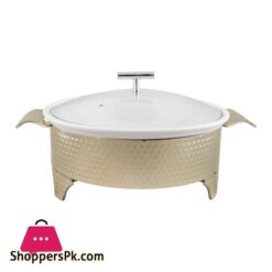 Brilliant 12 Round Casserole Serving Food Warmer Dish With Candle Stand Rack BR0010