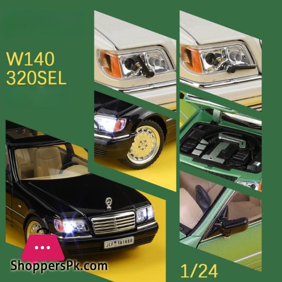 Diecast 1:24 Benzs Vintage W140 320Sel Alloy Car Model Simulation Toy Vehicle Sound Light 6 Diecast 1:24 Benzs Vintage W140 320Sel Alloy Car Model Simulation Toy Vehicle Sound Light - Image 4