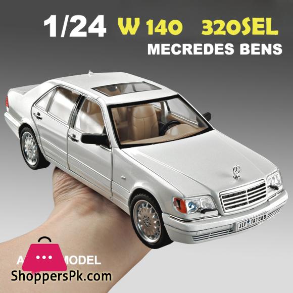 Diecast 1:24 Benzs Vintage W140 320Sel Alloy Car Model Simulation Toy Vehicle Sound Light 4 Diecast 1:24 Benzs Vintage W140 320Sel Alloy Car Model Simulation Toy Vehicle Sound Light - Image 2
