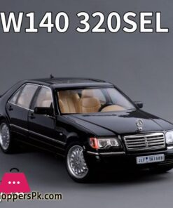 Diecast 1:24 Benzs Vintage W140 320SEL Alloy Car Model Simulation Toy Vehicle Sound Light