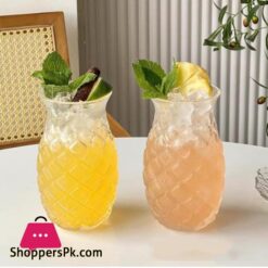 Pineapple Cocktail Glass Multi Use Novelty Design Premium Quality Juice Glass High Borosilicate Borosilicate Glass for Home Cocktail Parties Glass Collectors Enthusiasts Gift Idea