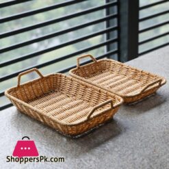 Rattan weaving breakfast snack bread basket household desktop snack basket coffee table candy dried fruit tray fruit basket