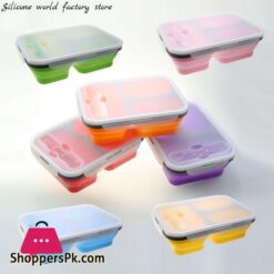 Silicone World 1300Ml Silicone Collapsible Portable Lunch Box Large Capacity Bowl Lunch Bento Box Folding Lunchbox Eco Friendly