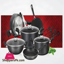 Sonex New Non Stick Blossom Gift Set Gl 16Pcs Trending Non Stick Random Colors Cookware Sets 50162