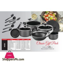 Sonex Non Stick Classic Gift Set 18Pcs 50040 Random Color Best Quality