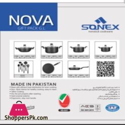 Nova Gift Pack Set Aluminium Non Stick Cookware Set New Version 17 Pcs High Quality