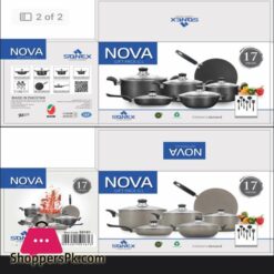 Nova Gift Pack Set Aluminium Non Stick Cookware Set New Version 17 Pcs High Quality