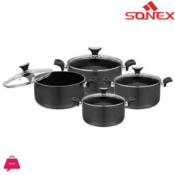 Sonex Non-Stick Kitchen Set Royal Cookware Set with Glass Lid 4-Pcs