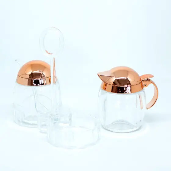 Acrylic Condiment Set With Stand Potentially For Milk &Amp; Sugar