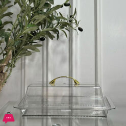 Acrylic Rectangle Pastry Trat with Cover