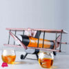 Aircraft Drinking Vessel With 2 Cups Plane Shepe Borosilicate Glass Drink Dispenser