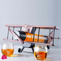 Aircraft Drinking Vessel With 2 Cups Plane Shepe Borosilicate Glass Drink Dispenser