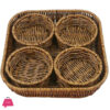 Atorse Handwoven Serving Basket Organizer Fruit Baskets For Hotel Fruits Restaurant Round
