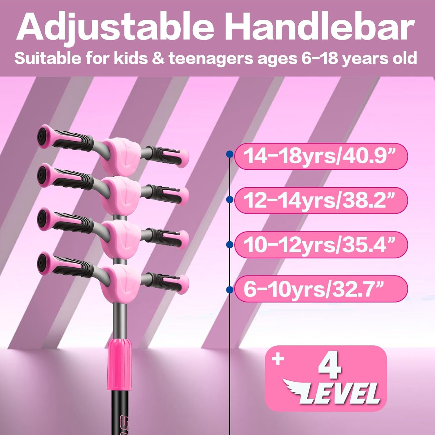 Bbt Global Kids Scooter Foldable Adjustable Led Flash Three Wheels Kick Scooter For Toddler Kids 3-10 Years