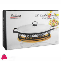 Brilliant Oval Casserole Serving Dish With Candle Stand - Buffet Food Warmer 16 Inch 6 Brilliant Oval Casserole Serving Dish With Candle Stand - Buffet Food Warmer 16 Inch