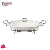 Brilliant Oval Casserole Serving Dish With Candle Stand – Buffet Food Warmer 17 Inch