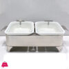 Brilliant Rectangular Twin Casserole Serving Dish With Candle Stand Buffet Food Warmer 12 Inch