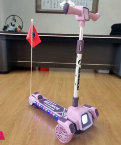 Children's Scooter Height Adjustable Lean to Steer Flashing PU Wheels 3 Wheel Kick Scooters For Kids Boys Girls
