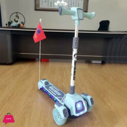 Children'S Scooter Height Adjustable Lean To Steer Flashing Pu Wheels 3 Wheel Kick Scooters For Kids Boys Girls