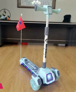Children'S Scooter Height Adjustable Lean To Steer Flashing Pu Wheels 3 Wheel Kick Scooters For Kids Boys Girls - Image 2