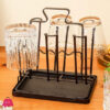 6 Hook Metal Cup Drying Rack Mug Tree Stand Organizer Whiskey Wine Glass Cup Dryer Rack For Kitchen Counter Storage Display Stand With Drain Tray 1 6 Hook Metal Cup Drying Rack Mug Tree Stand Organizer Whiskey Wine Glass Cup Dryer Rack For Kitchen Counter Storage Display Stand With Drain Tray