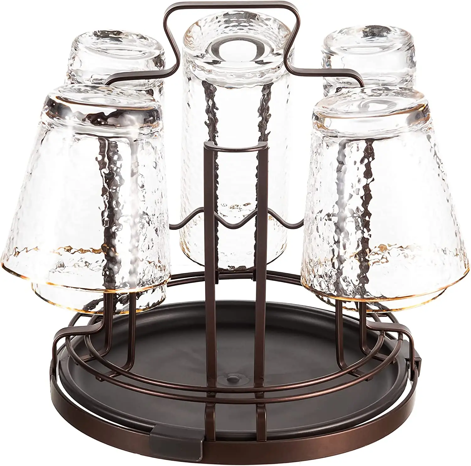 Cups Holder Stand Storage Organizer Draining Rack-Round 6 Glasses