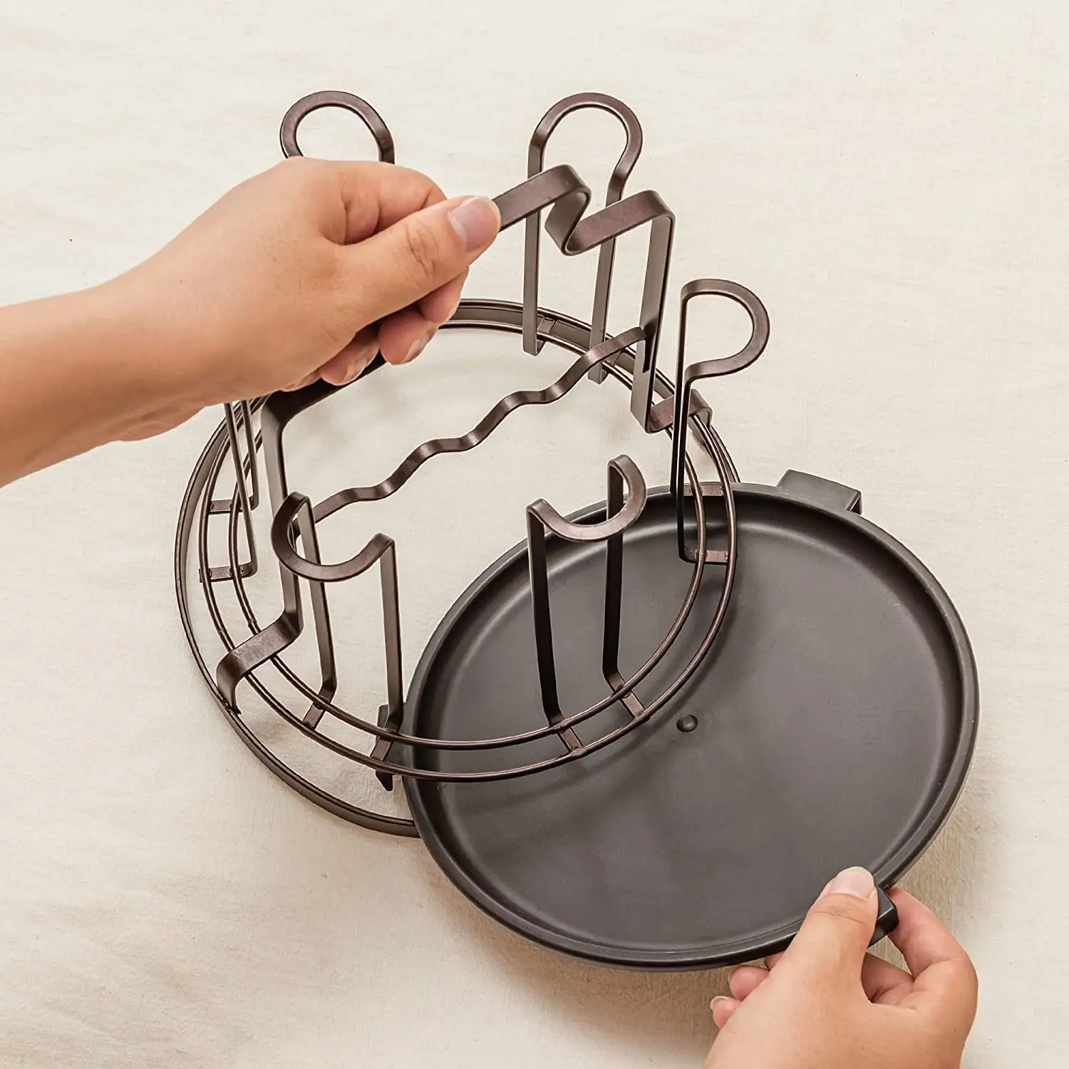 Cups Holder Stand Storage Organizer Draining Rack-Round 6 Glasses