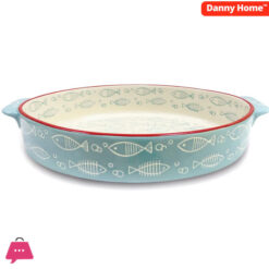 Danny Home Baking dish Cake tin Baking pan Quiche dish Oven dish  Blue Fish 10 Inch