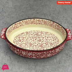 Danny Home Ceramic Casserole Dish Roasting Pan Tray Oven Handles Kitchen 4.5 CM