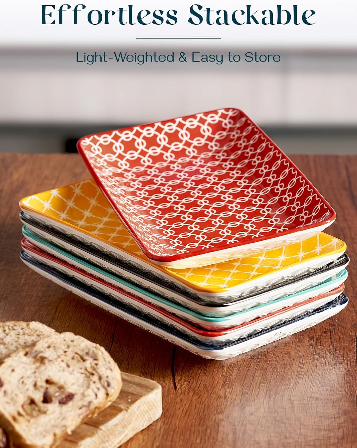 Danny Home Dowan Porcelain Round Rect Plate Set