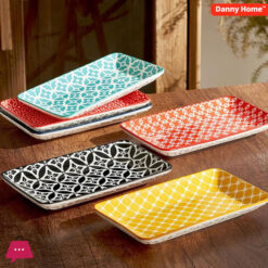 Danny Home Dowan Porcelain Round Rect Plate set