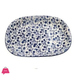 Danny Home Floral Design Ceramic  Dinner Oval Plate 12 Inch