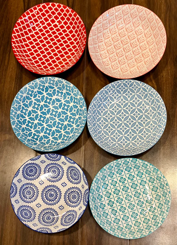 Danny Home Multicolour 8 Inch Deep Plate Set Of 6