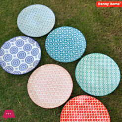 Danny Home Multicolour Round Dinner Plates