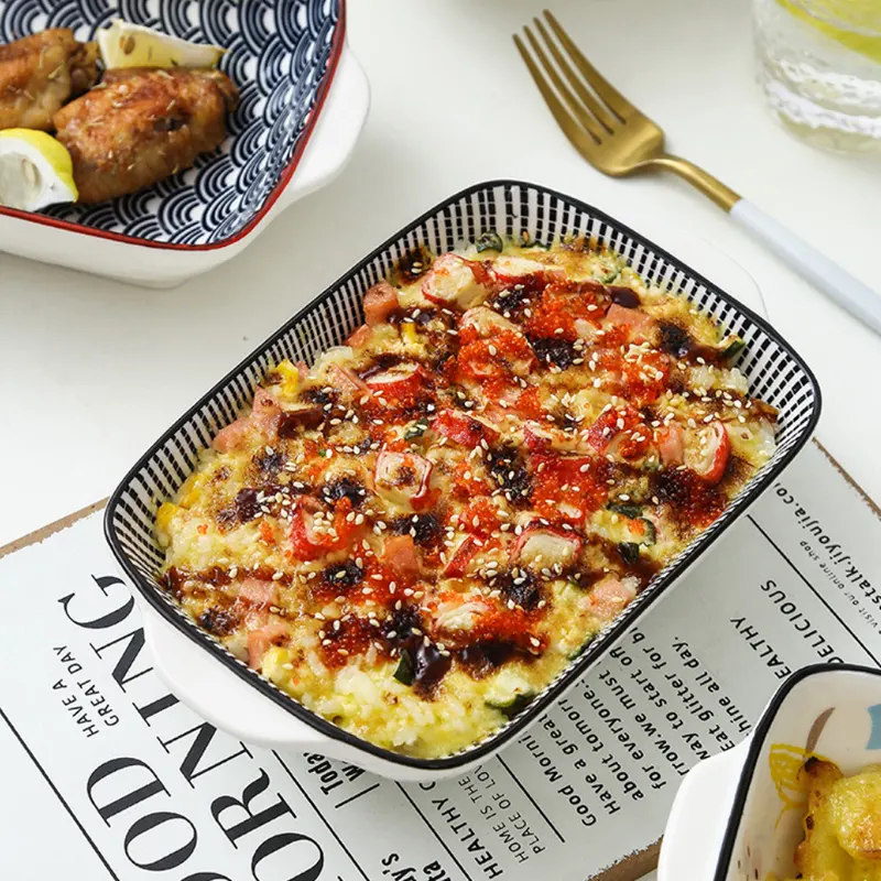 Danny Home Porcelain Black Line 7 Inch Baking Try