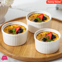 Danny Home Porcelain Cake Bowl Ramekin Set 3 Pcs