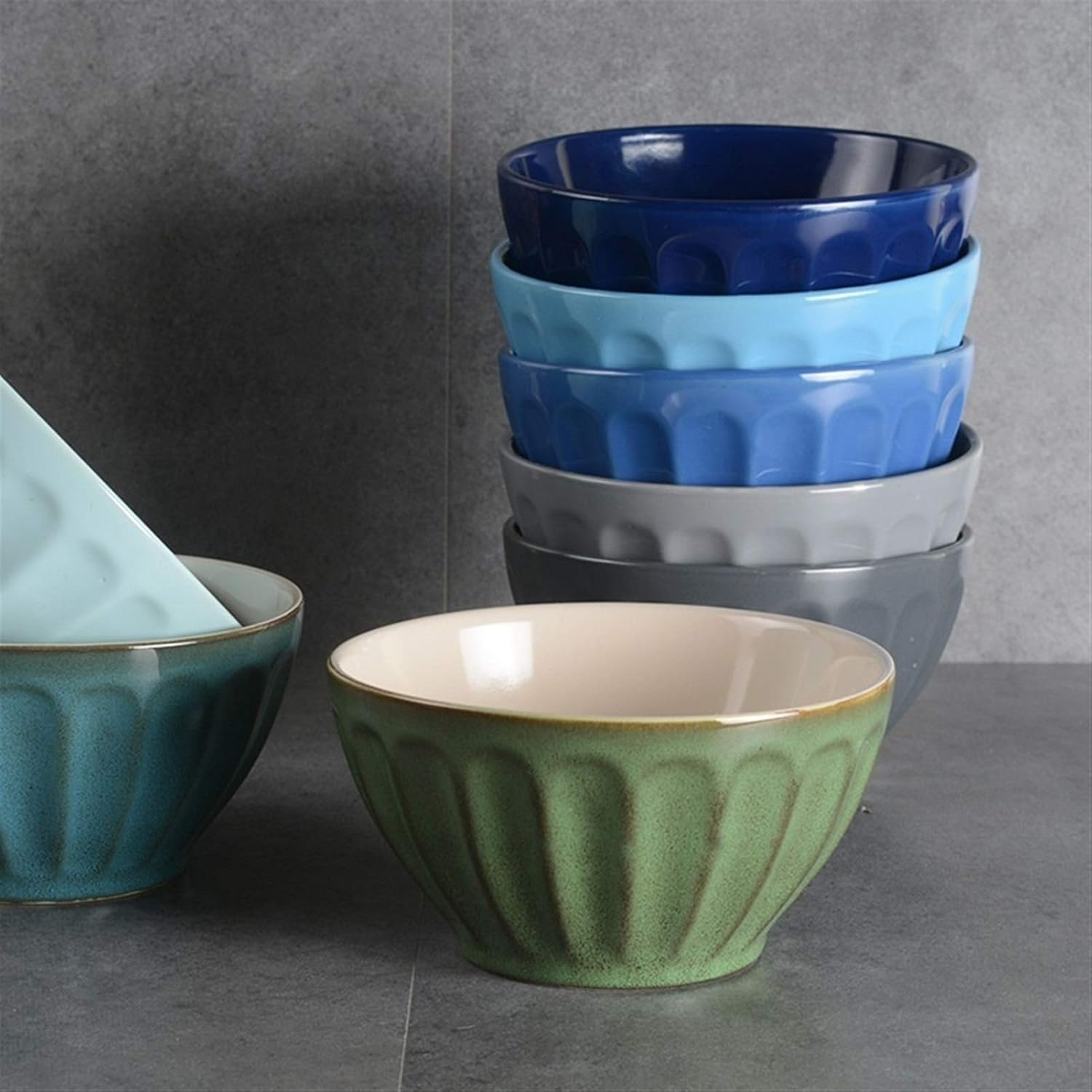 Danny Home Pumpkin Ceramic Soup Bowl Porcelain Set 4.5 Inch